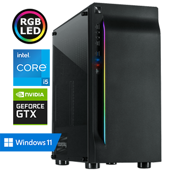 REBELPLAY Game PC - Core i5 - GTX 1650 - 16GB RAM - 480GB SSD - RGB - WiFi - Bluetooth (RP-374234)