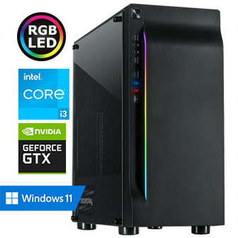 REBELPLAY Game PC - Core i3 - GTX 1650 - 16GB RAM - 480GB SSD - RGB - WiFi - Bluetooth (RP-374203)