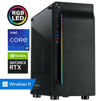 REBELPLAY Game PC - Core i9 10900F - RTX 3050 - 16GB RAM - 500GB M.2 SSD - RGB - WiFi - Bluetooth (RP-372810)