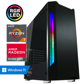 REBELPLAY Game PC - Ryzen 7 5700G - RX 6600 - 16GB RAM - 500GB M.2 SSD - 1TB HDD - RGB - WiFi - Bluetooth (RP-374340)