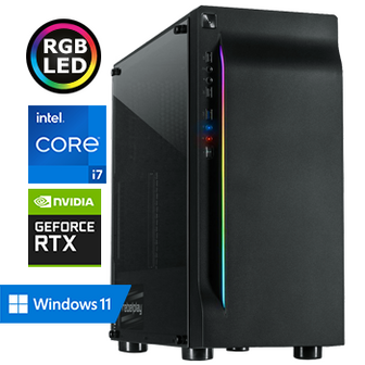 REBELPLAY Game PC - Core i7 10700F - RTX 3060 - 16GB RAM - 500GB M.2 SSD - RGB - WiFi - Bluetooth (RP-372803)
